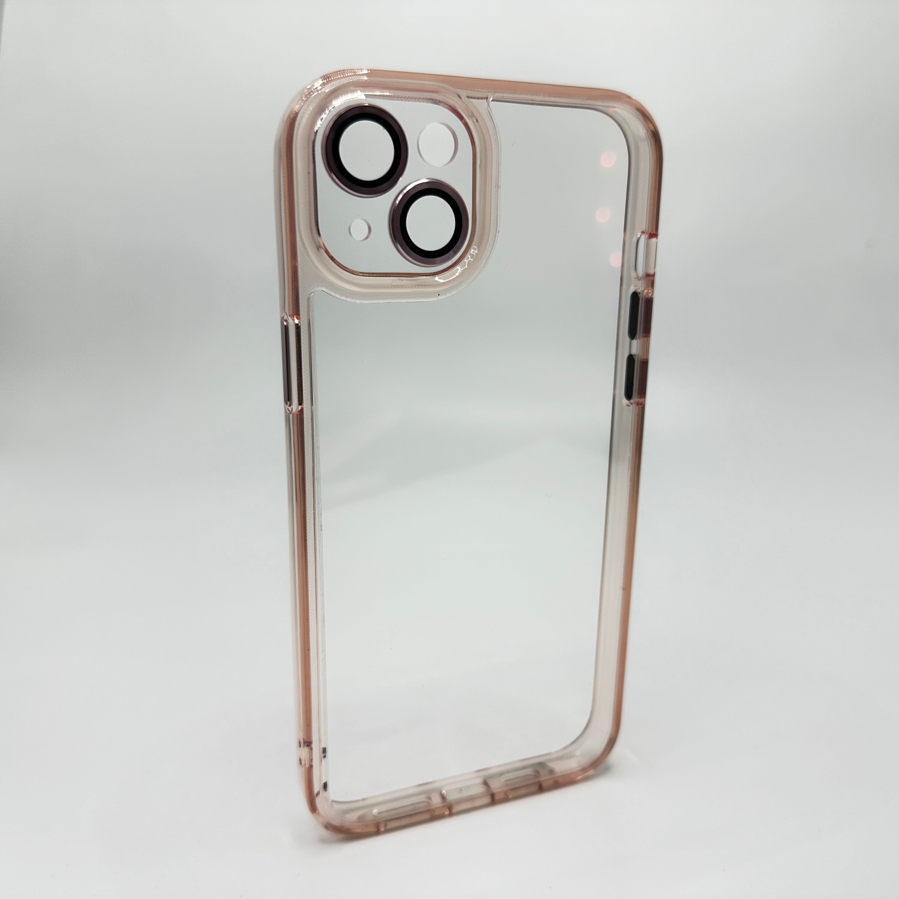 Transparent magsafe case with lens protection pink